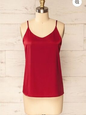 Red Satin Camisole Tank